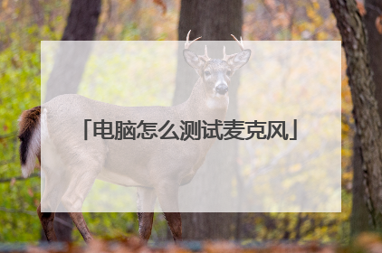 电脑怎么测试麦克风
