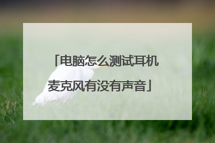 电脑怎么测试耳机麦克风有没有声音