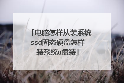 电脑怎样从装系统ssd固态硬盘怎样装系统u盘装