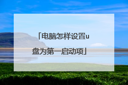 电脑怎样设置u盘为第一启动项