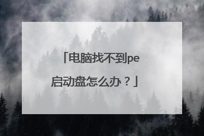 电脑找不到pe启动盘怎么办?