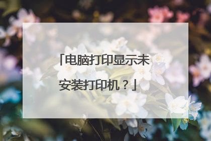电脑打印显示未安装打印机?
