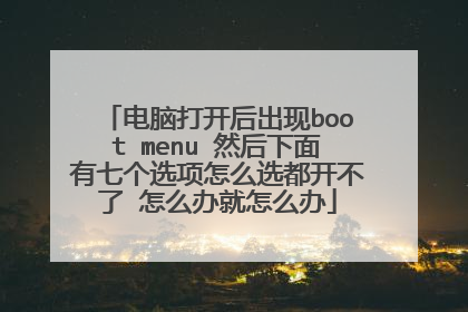 电脑打开后出现boot menu 然后下面有七个选项怎么选都开不了 怎么办就怎么办