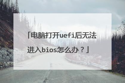电脑打开uefi后无法进入bios怎么办?