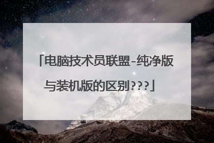 电脑技术员联盟-纯净版与装机版的区别???