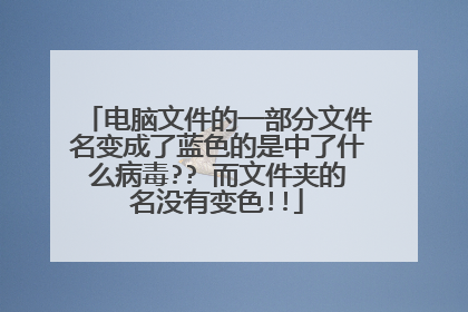 电脑文件的一部分文件名变成了蓝色的是中了什么病毒?? 而文件夹的名没有变色!!