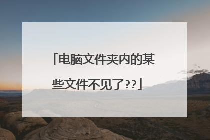 电脑文件夹内的某些文件不见了??