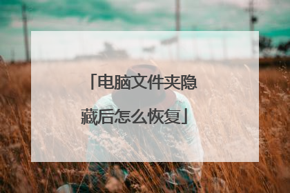 电脑文件夹隐藏后怎么恢复