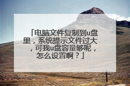 电脑文件复制到u盘里,系统提示文件过大,可我u盘容量够呢,怎么设置啊?