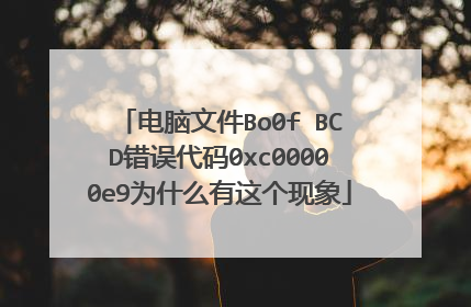 电脑文件Bo0f BCD错误代码0xc00000e9为什么有这个现象