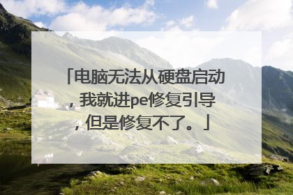 电脑无法从硬盘启动,我就进pe修复引导,但是修复不了。
