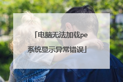 电脑无法加载pe系统显示异常错误