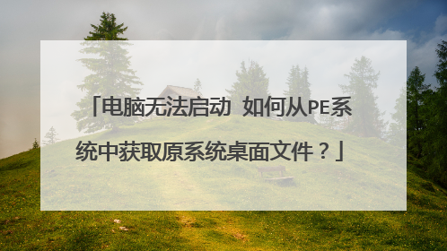 电脑无法启动 如何从PE系统中获取原系统桌面文件？