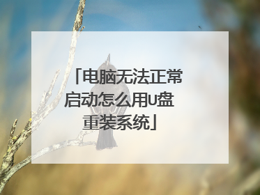 电脑无法正常启动怎么用U盘重装系统