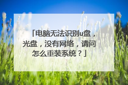 电脑无法识别u盘,光盘,没有网络,请问怎么重装系统?