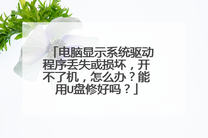 电脑显示系统驱动程序丢失或损坏,开不了机,怎么办?能用U盘修好吗?