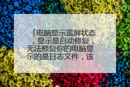 电脑显示蓝屏状态,显示是自动修复,无法修复你的电脑显示的是日志文件,该怎么修复?