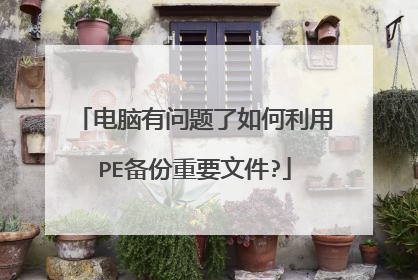 电脑有问题了如何利用PE备份重要文件?