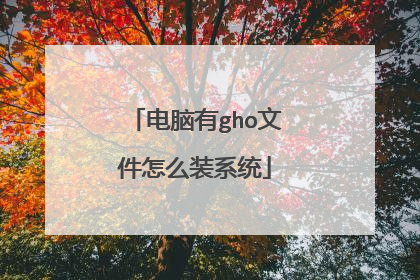 电脑有gho文件怎么装系统