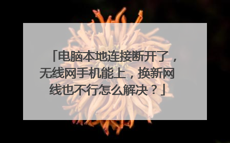 电脑本地连接断开了,无线网手机能上,换新网线也不行怎么解决?