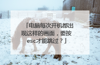 电脑每次开机都出现这样的画面,要按esc才能跳过?