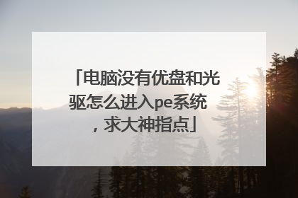 电脑没有优盘和光驱怎么进入pe系统,求大神指点