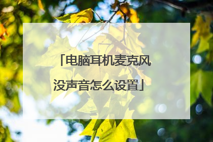 电脑耳机麦克风没声音怎么设置