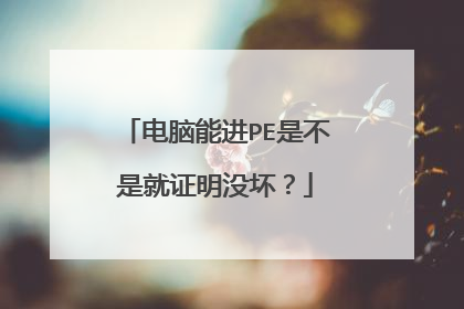 电脑能进PE是不是就证明没坏?