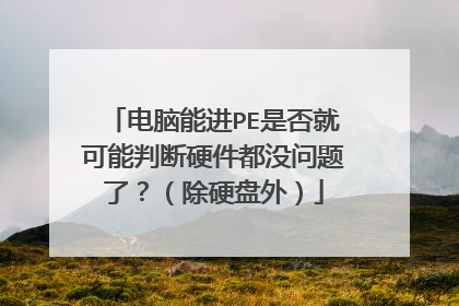 电脑能进PE是否就可能判断硬件都没问题了？（除硬盘外）