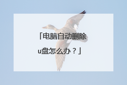 电脑自动删除u盘怎么办?