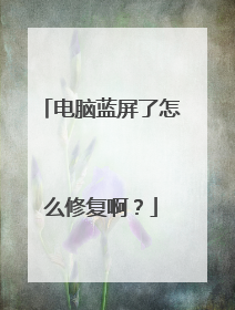 电脑蓝屏了怎么修复啊?