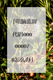 电脑蓝屏代码00000007B怎么办
