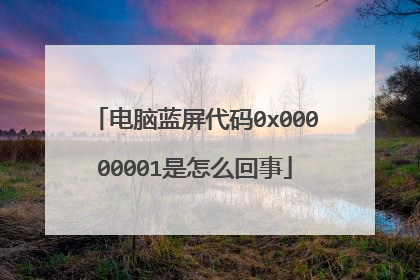 电脑蓝屏代码0x00000001是怎么回事