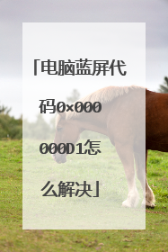 电脑蓝屏代码0×000000D1怎么解决