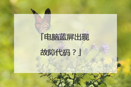 电脑蓝屏出现故障代码?