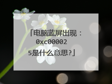 电脑蓝屏出现:0xc000025是什么意思?