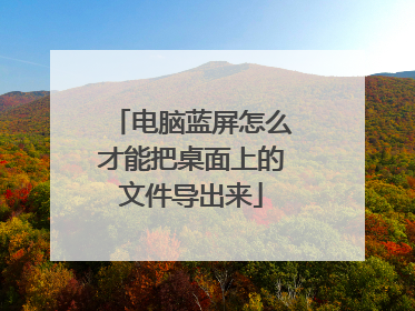 电脑蓝屏怎么才能把桌面上的文件导出来