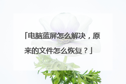 电脑蓝屏怎么解决,原来的文件怎么恢复?