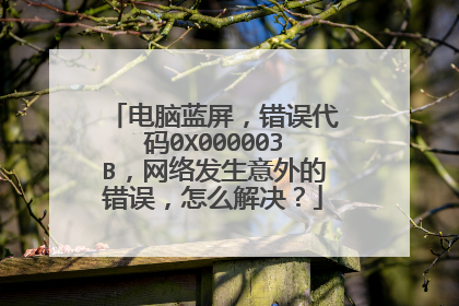 电脑蓝屏,错误代码0X000003B,网络发生意外的错误,怎么解决?