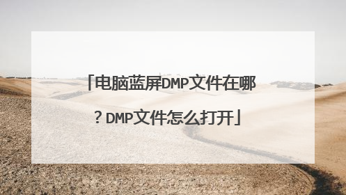 电脑蓝屏DMP文件在哪?DMP文件怎么打开