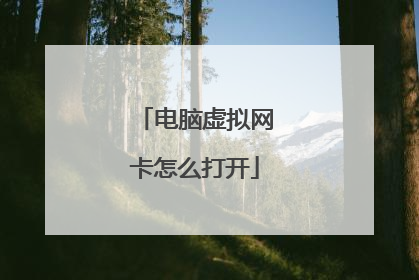 电脑虚拟网卡怎么打开