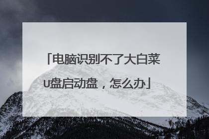 电脑识别不了大白菜U盘启动盘,怎么办