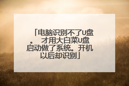 电脑识别不了U盘。 才用大白菜U盘启动做了系统。开机以后却识别