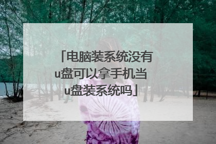 电脑装系统没有u盘可以拿手机当u盘装系统吗
