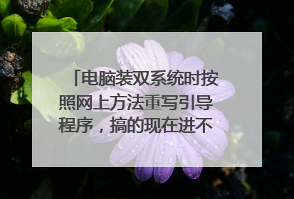 电脑装双系统时按照网上方法重写引导程序，搞的现在进不去U盘pe，开机显示如图2？
