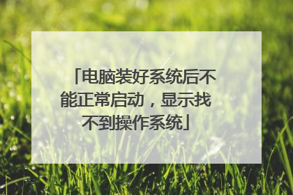 电脑装好系统后不能正常启动,显示找不到操作系统