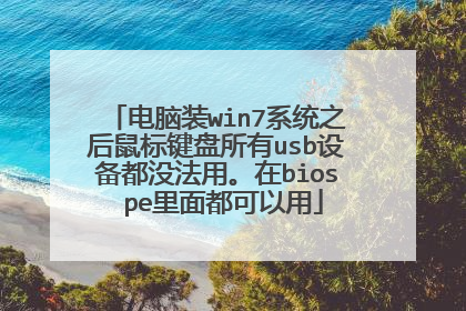 电脑装win7系统之后鼠标键盘所有usb设备都没法用。在bios pe里面都可以用