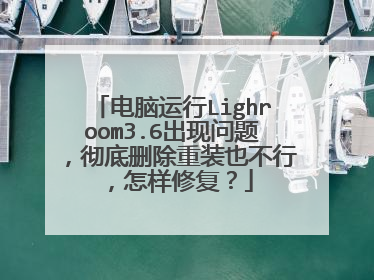 电脑运行Lighroom3.6出现问题,彻底删除重装也不行,怎样修复?