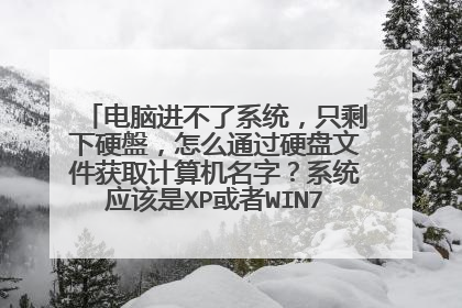 电脑进不了系统,只剩下硬盤,怎么通过硬盘文件获取计算机名字?系统应该是XP或者WIN7。 在PE下