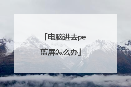 电脑进去pe蓝屏怎么办